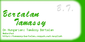 bertalan tamassy business card